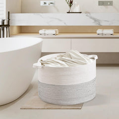 CLHMILY&Z large woven storage basket with oversized handles for easy transport.