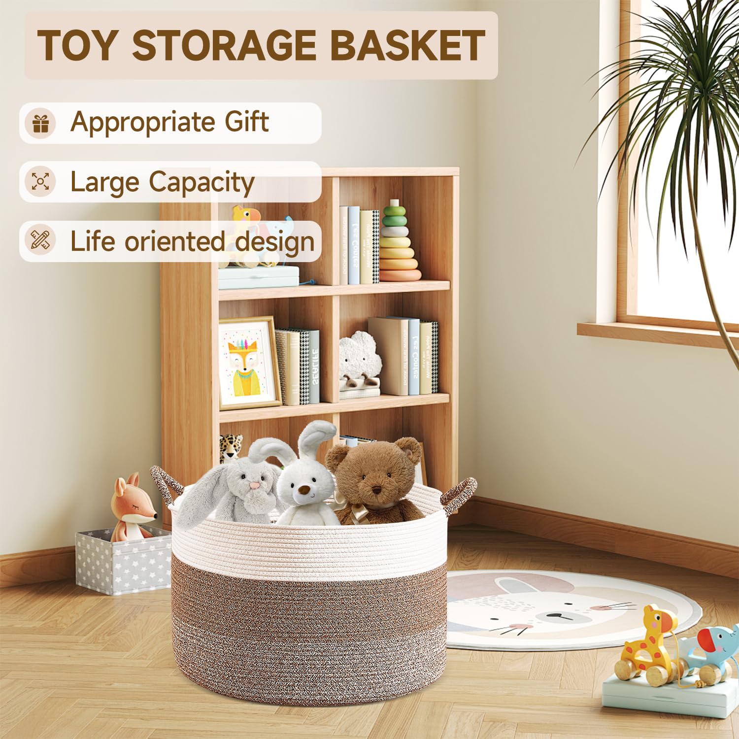 CLHMILY&Z Natural cotton basket with durable craftsmanship