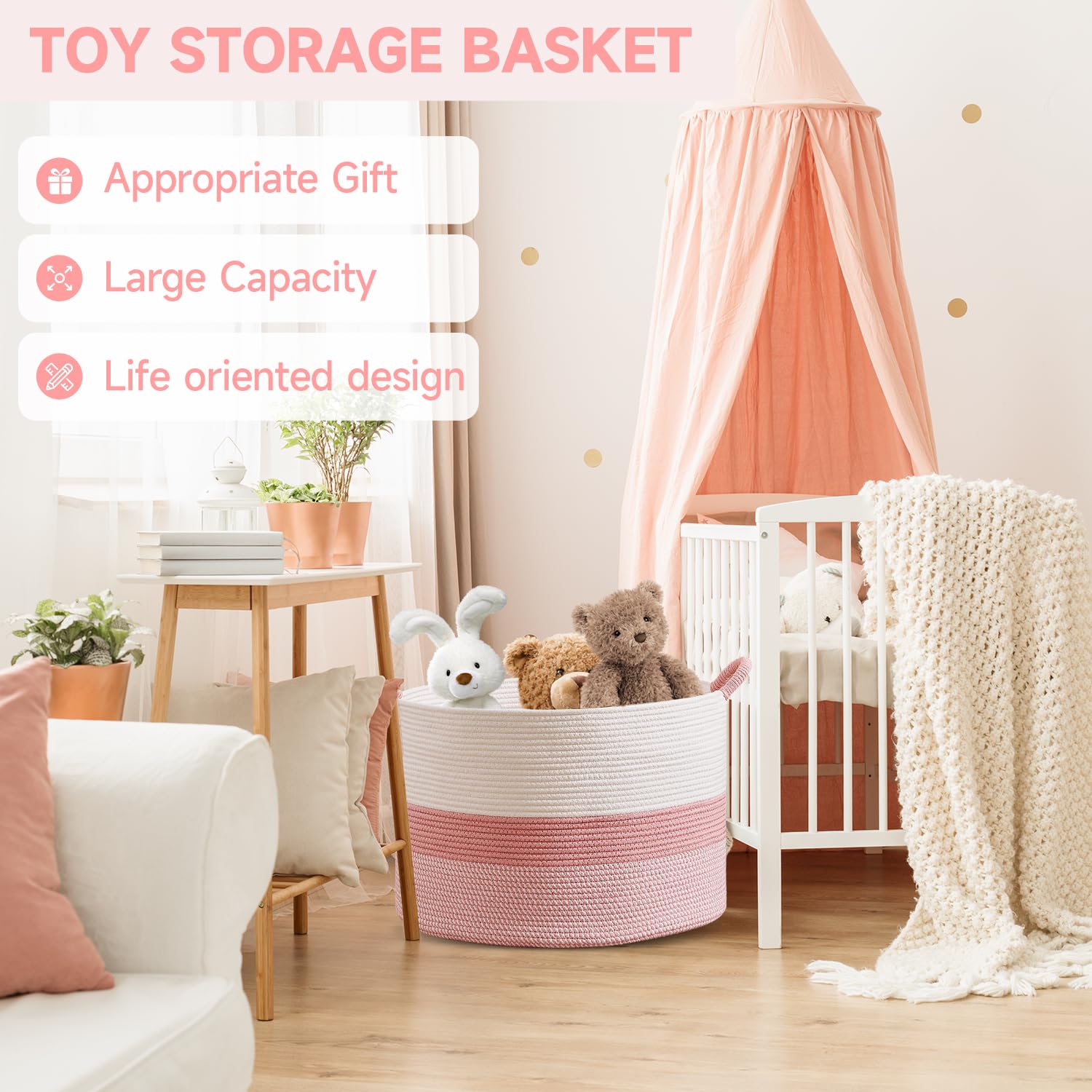 CLHMILY&amp;Z natural cotton storage bin for diapers and toys