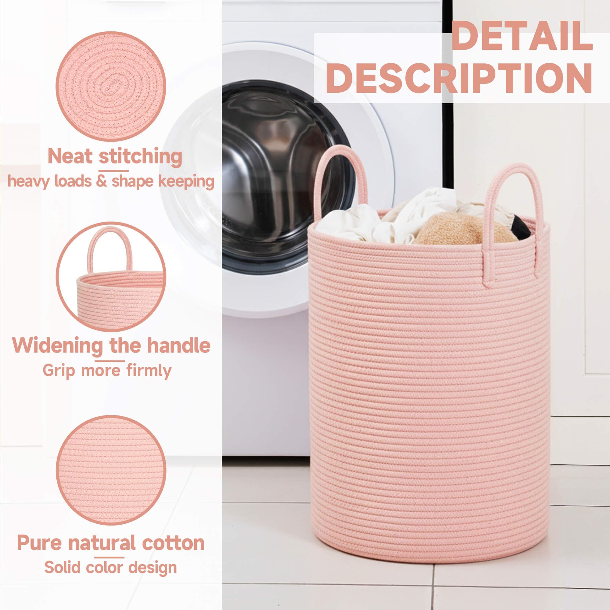 CLHMILY&Z Nursery organization basket stores diapers and toys neatly in natural cotton.