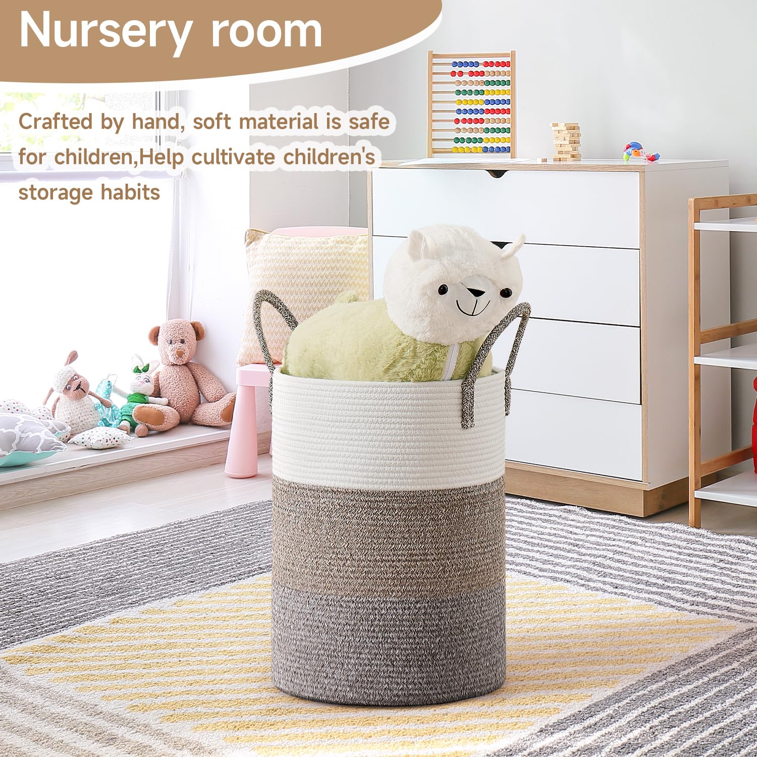 CLHMILY&Z storage basket as nursery organization essential in soft decor