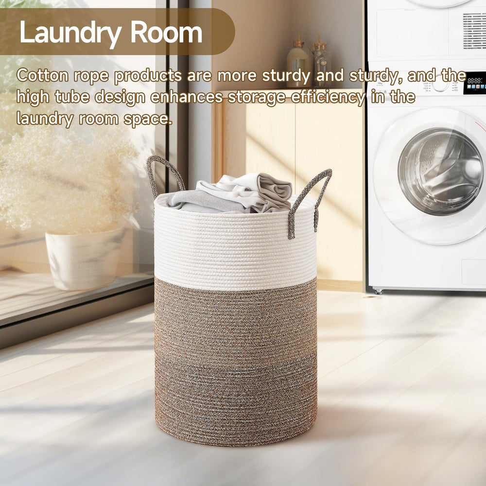CLHMILY&Z rope basket close-up weave highlights natural cotton texture and durable construction.