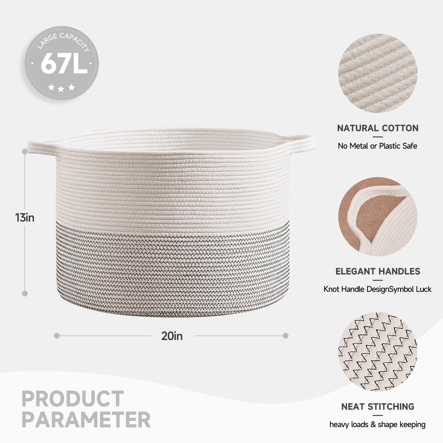 CLHMILY&Z woven basket adds decorative charm while concealing clutter in living spaces.