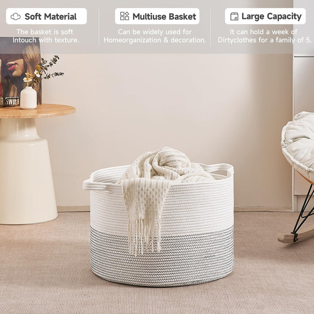 CLHMILY&Z rope basket for nursery toys keeps essentials organized and accessible.