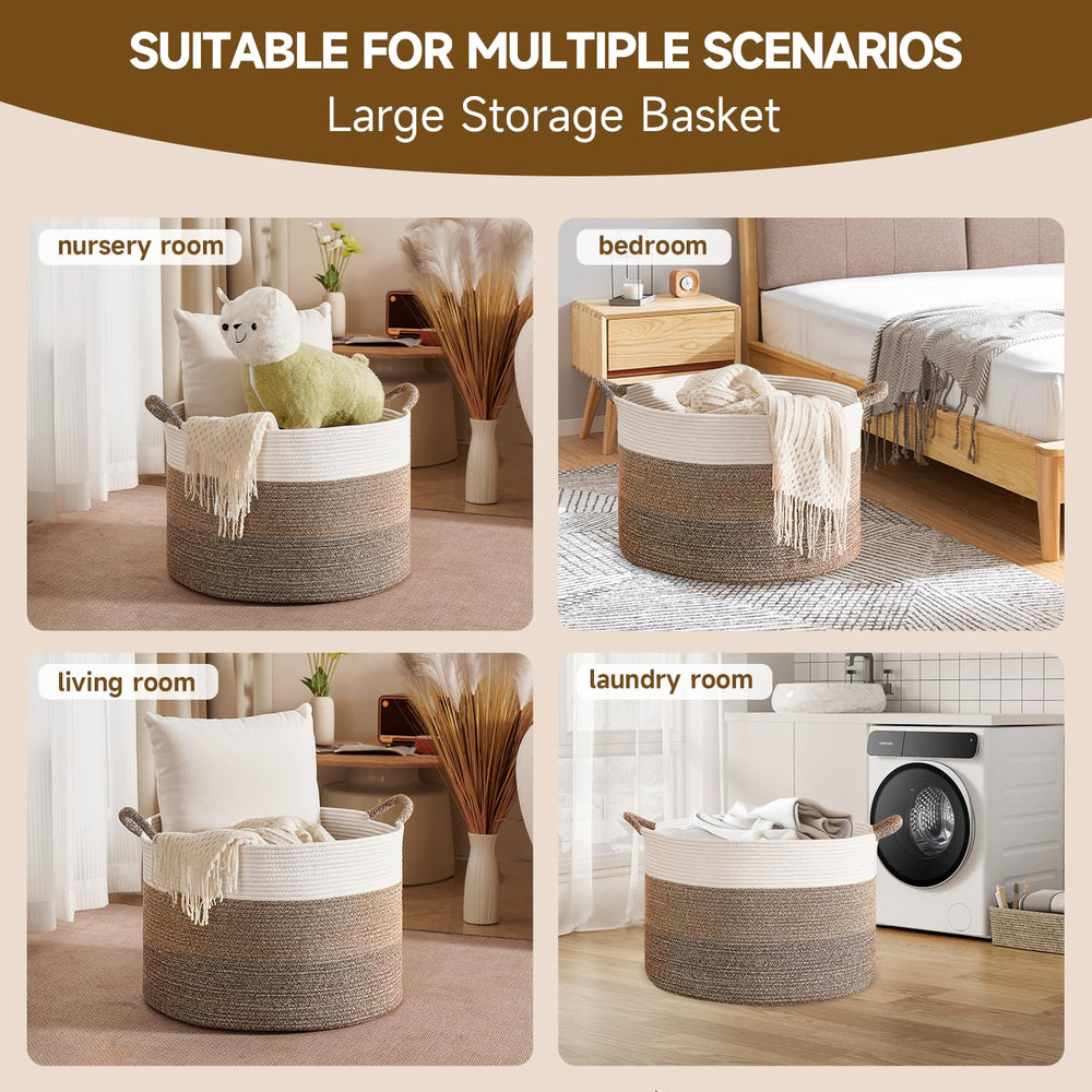 Durable multi-use storage that doubles as a laundry hamper or towel bin.
