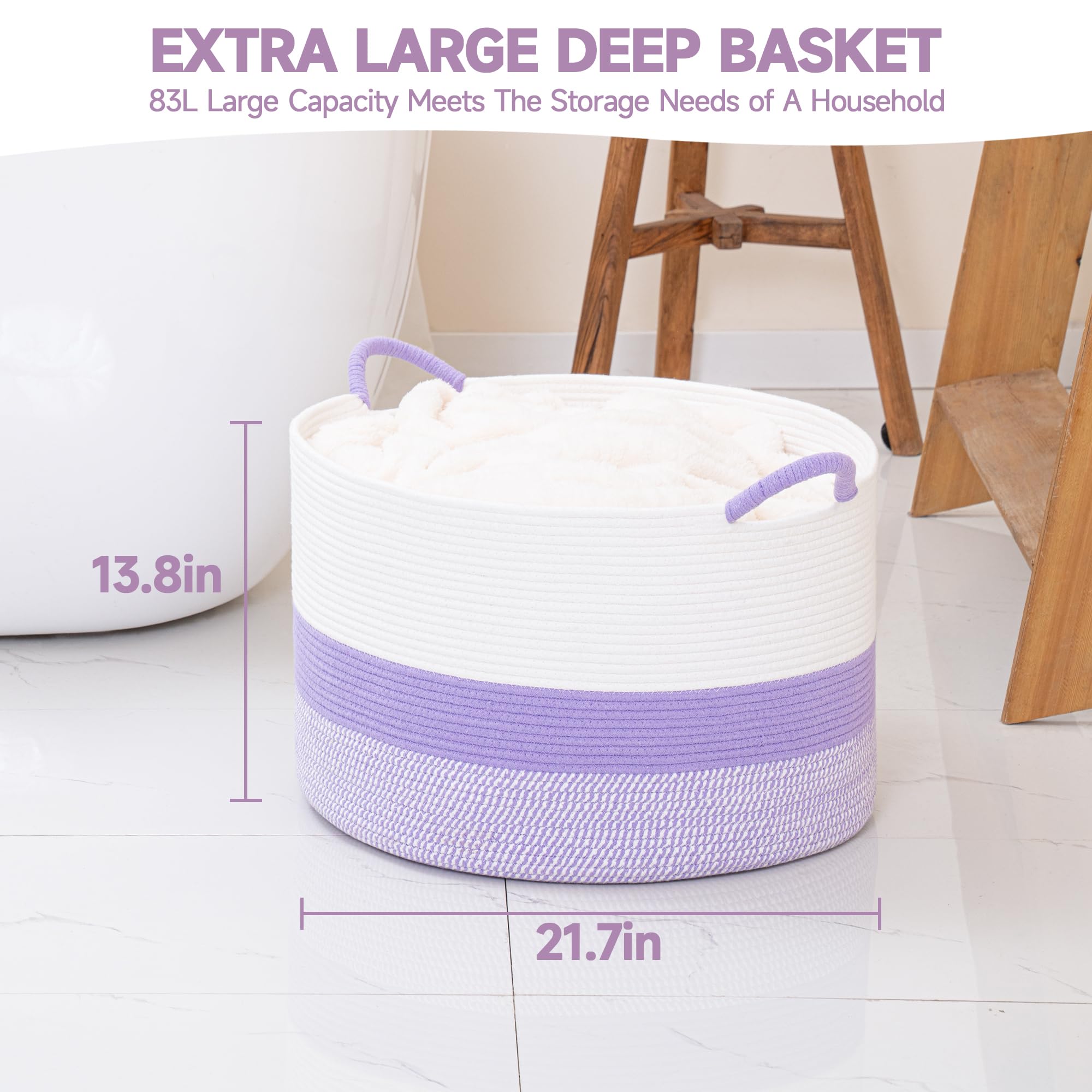 CLHMILY&Z basket holds towels in the bathroom, breathable and durable