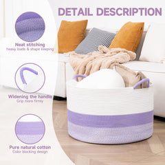 CLHMILY&Z round cotton rope basket enhances nursery decor and tidy storage