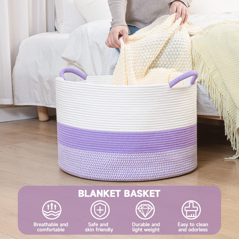 CLHMILY&Z round basket is lightweight and portable for quick room-to-room moves