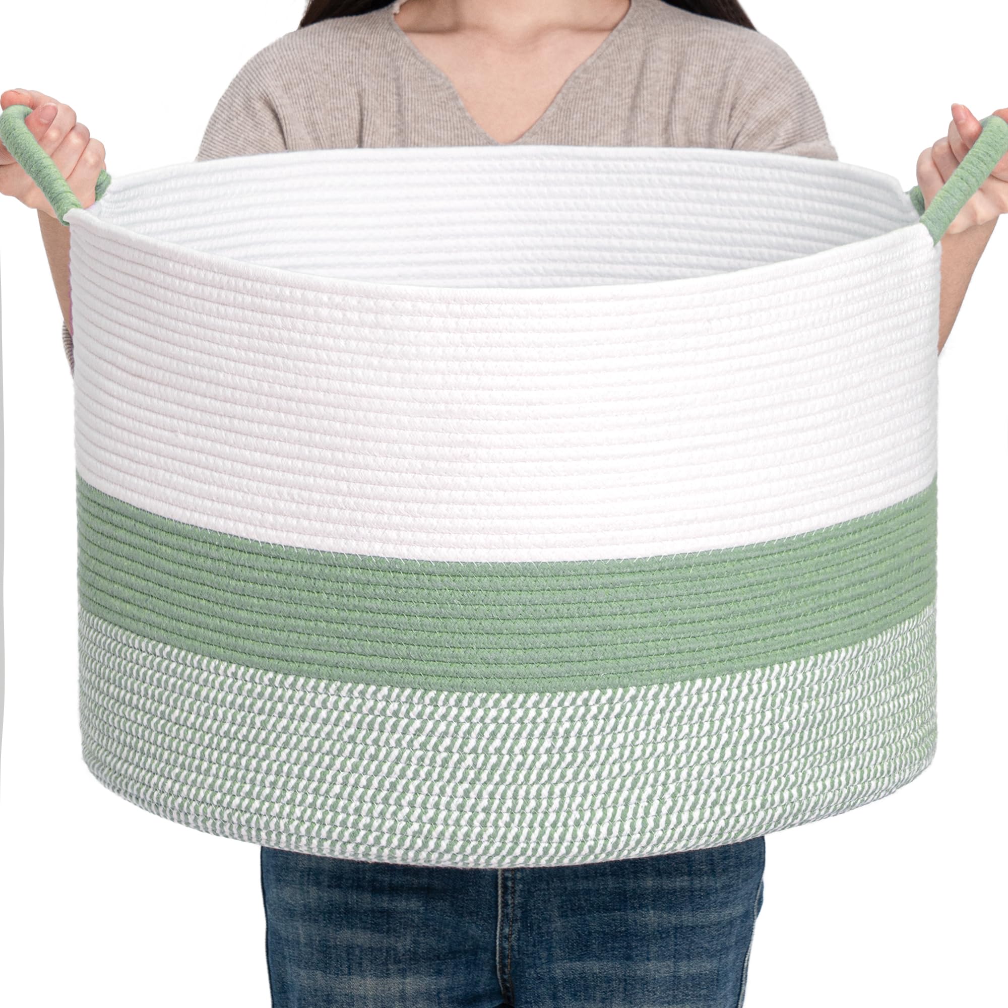 CLHMILY&Z basket handle detail for easy carrying and transport.