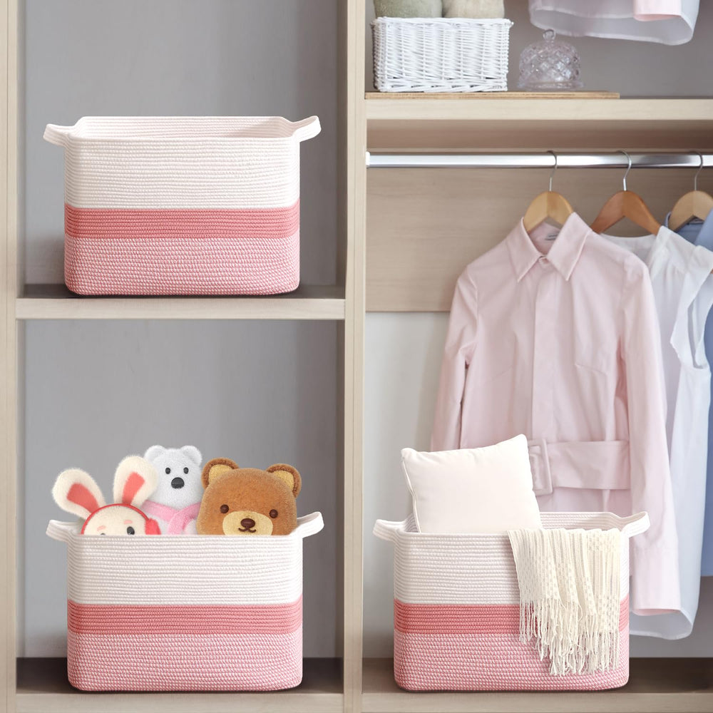 CLHMILY&Z square basket as laundry bin in bedroom