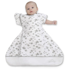 Clickyhips Swaddle Sack arms-up shows self-soothing pose for calmer sleep