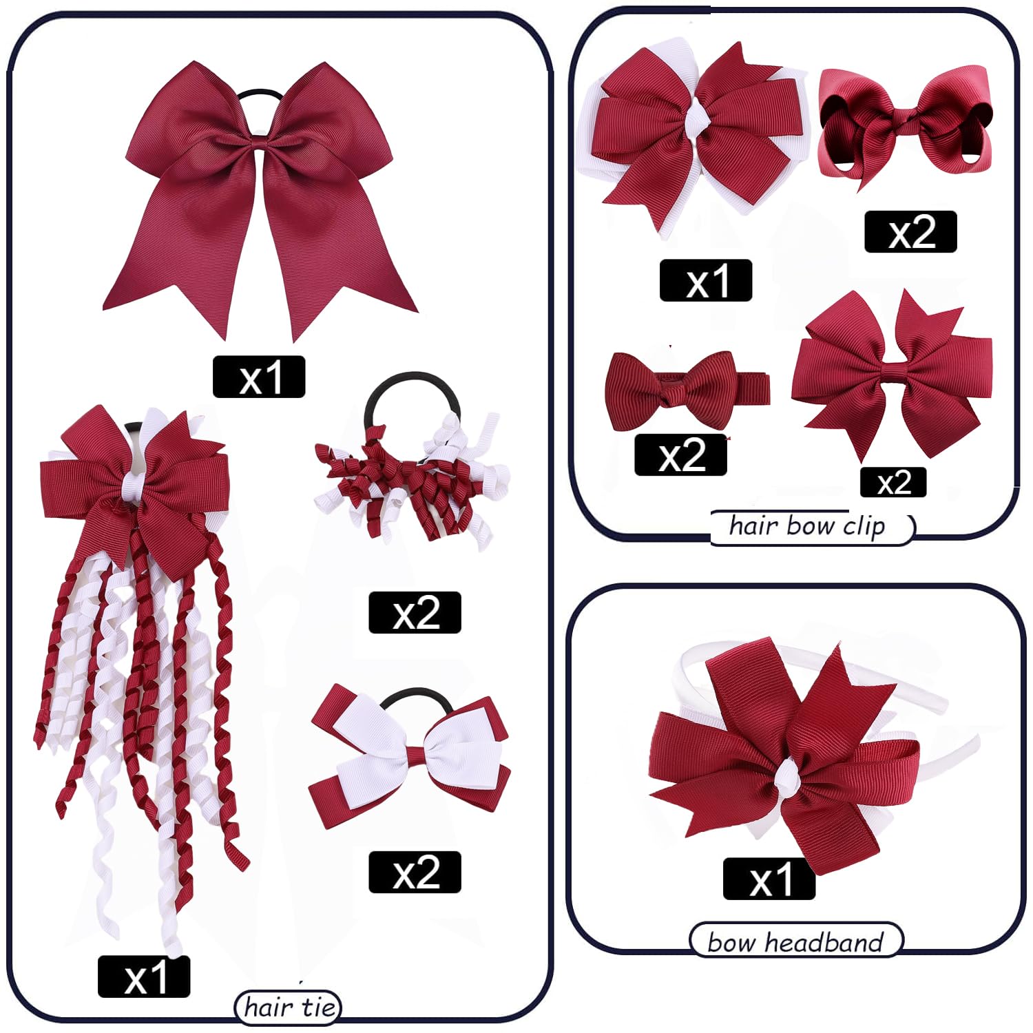 Clipband 14-piece burgundy-and-white set makes a thoughtful gift.