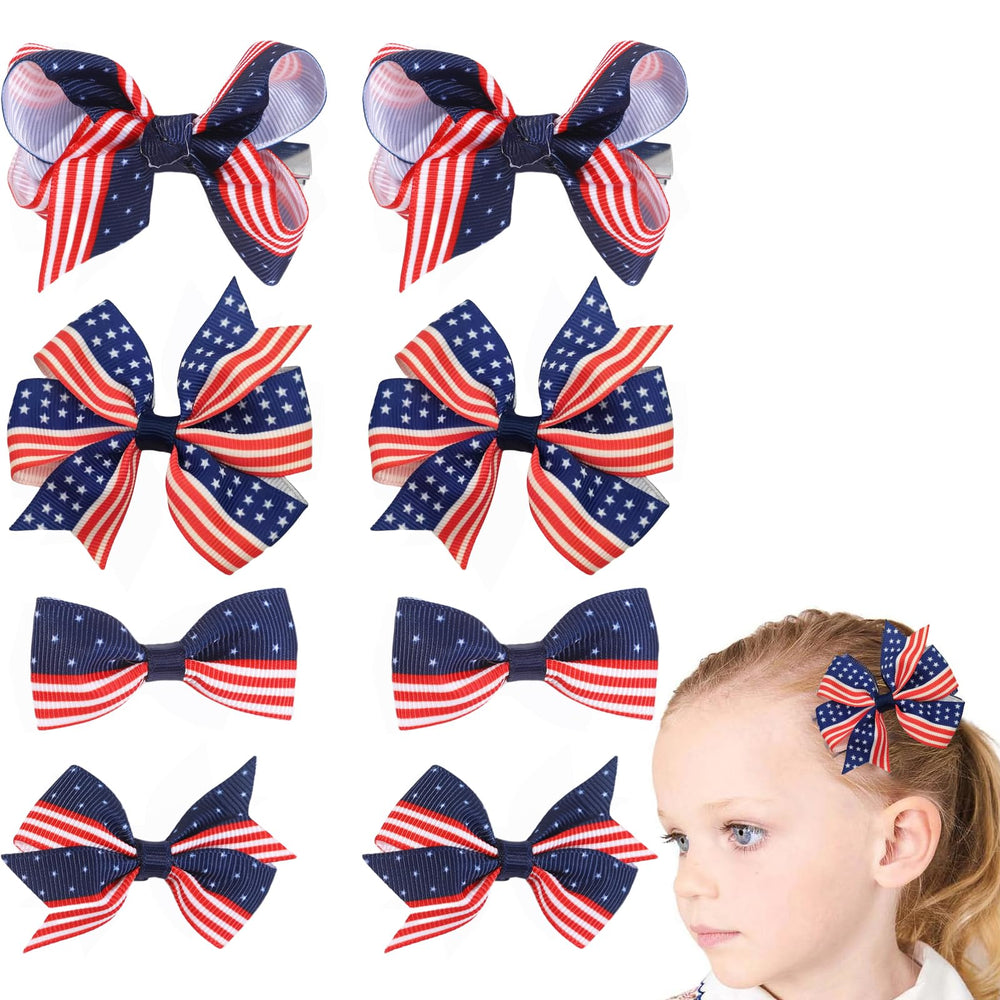 Clipband 4th of July bows in 2in and 3in sizes, ready for daily outfits and photos.