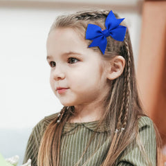 Clipband baby bows blue 3inch set showing soft grosgrain and comfortable fit.