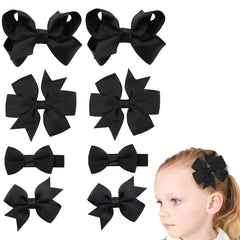 Clipband baby girls hair bows 2inch black offer secure grip for fine hair.