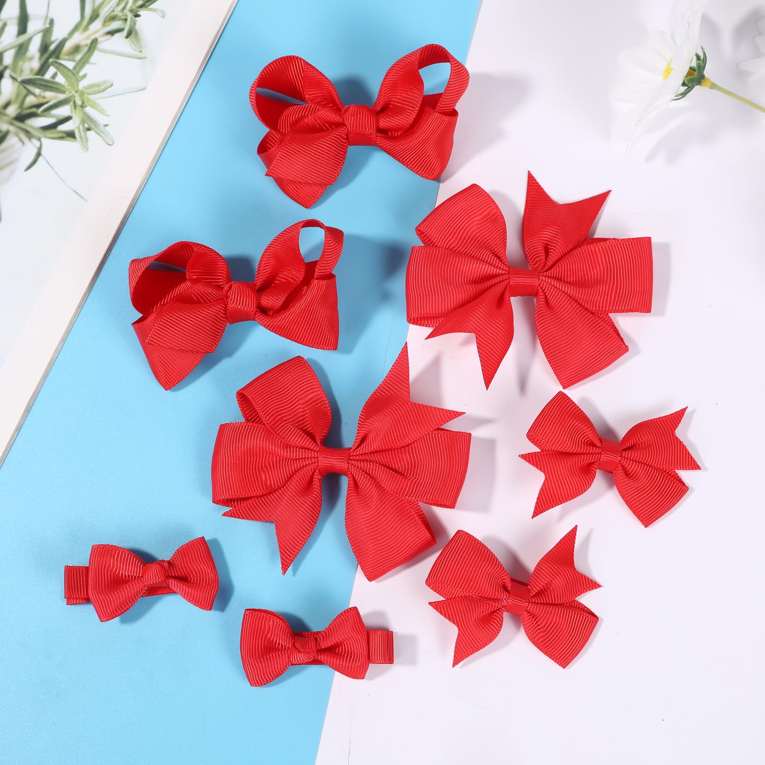 Clipband baby hair accessories set in red for infants and toddlers