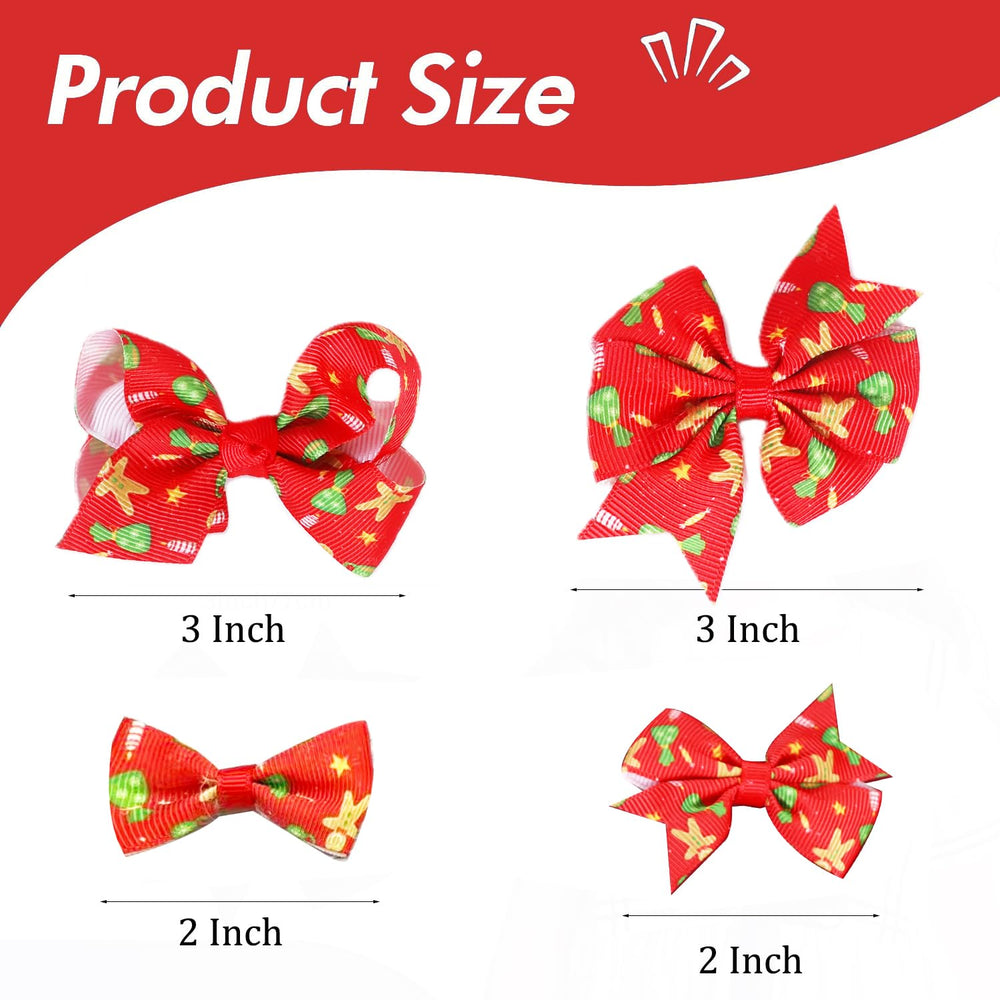 Clipband Christmas baby bows worn by a toddler showcase holiday style and comfort.