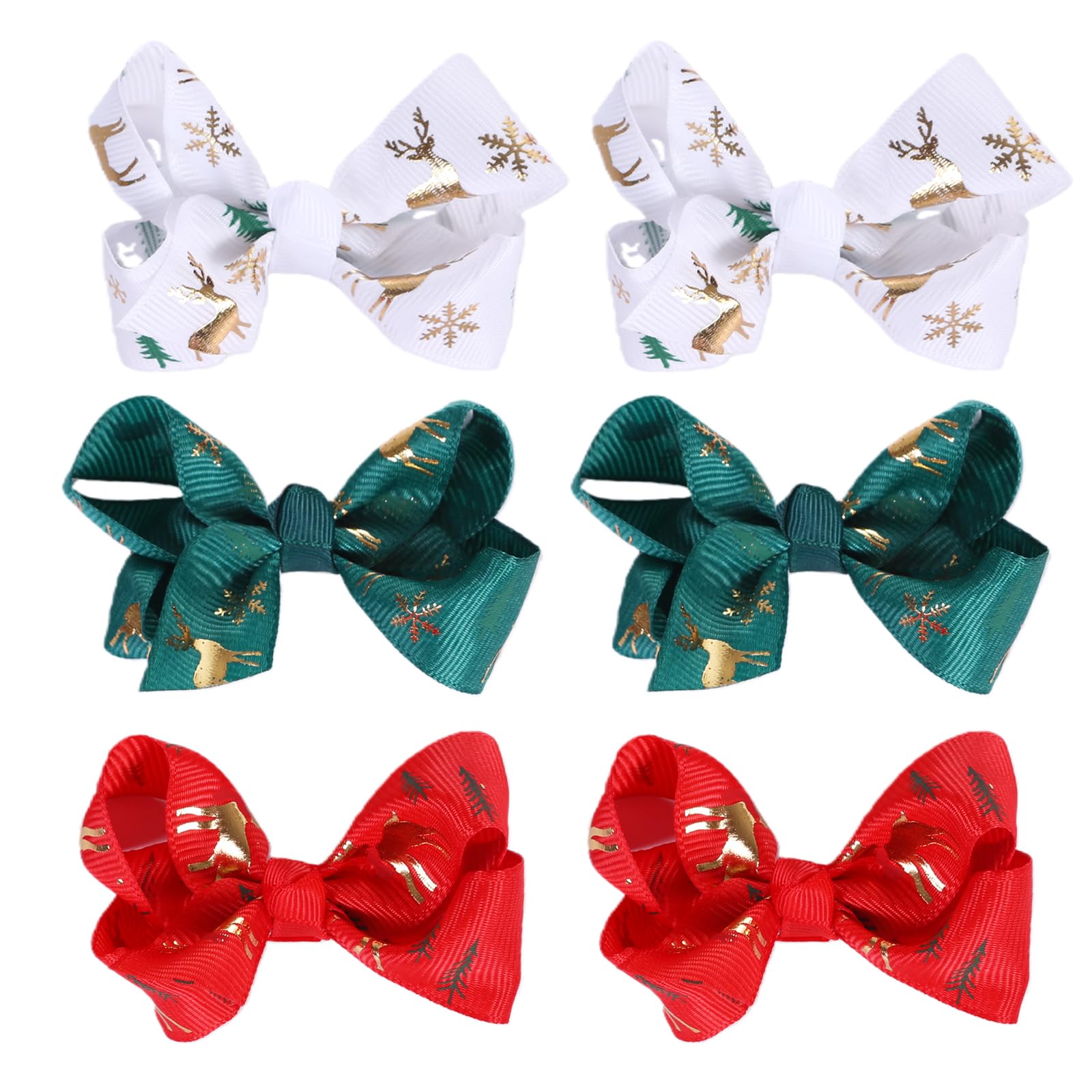 Clipband Christmas bow in red-green-white close-up showing festive detail for outfits