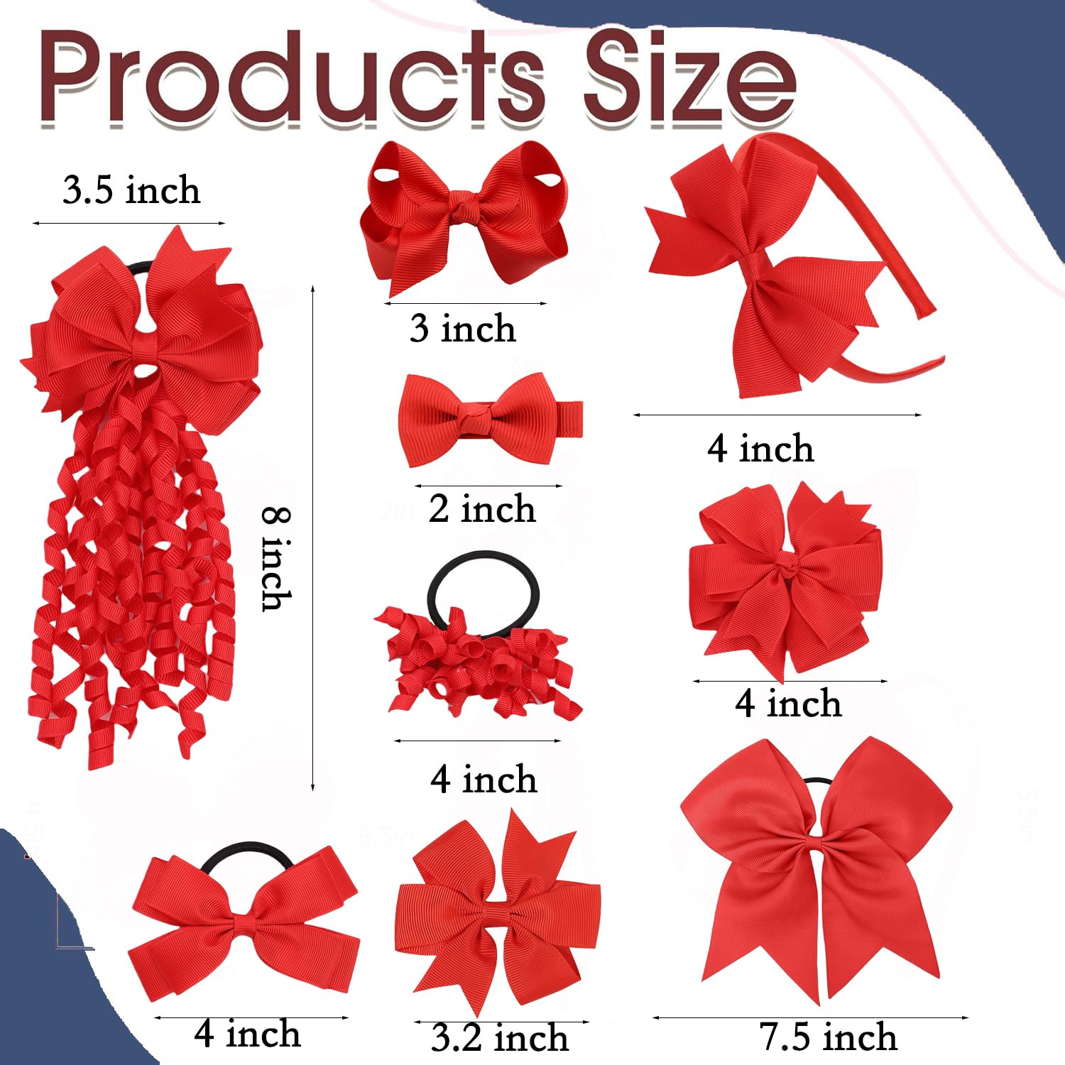 Clipband curly korker bows red add playful, textured accents to any outfit.