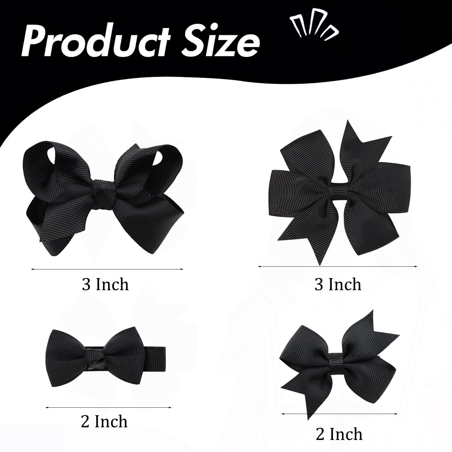 Clipband eight-piece hair accessories set in black for versatile baby fashion.