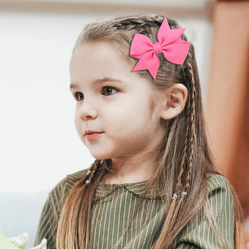 Clipband fully lined bows pink bundle that stays in place during active play.