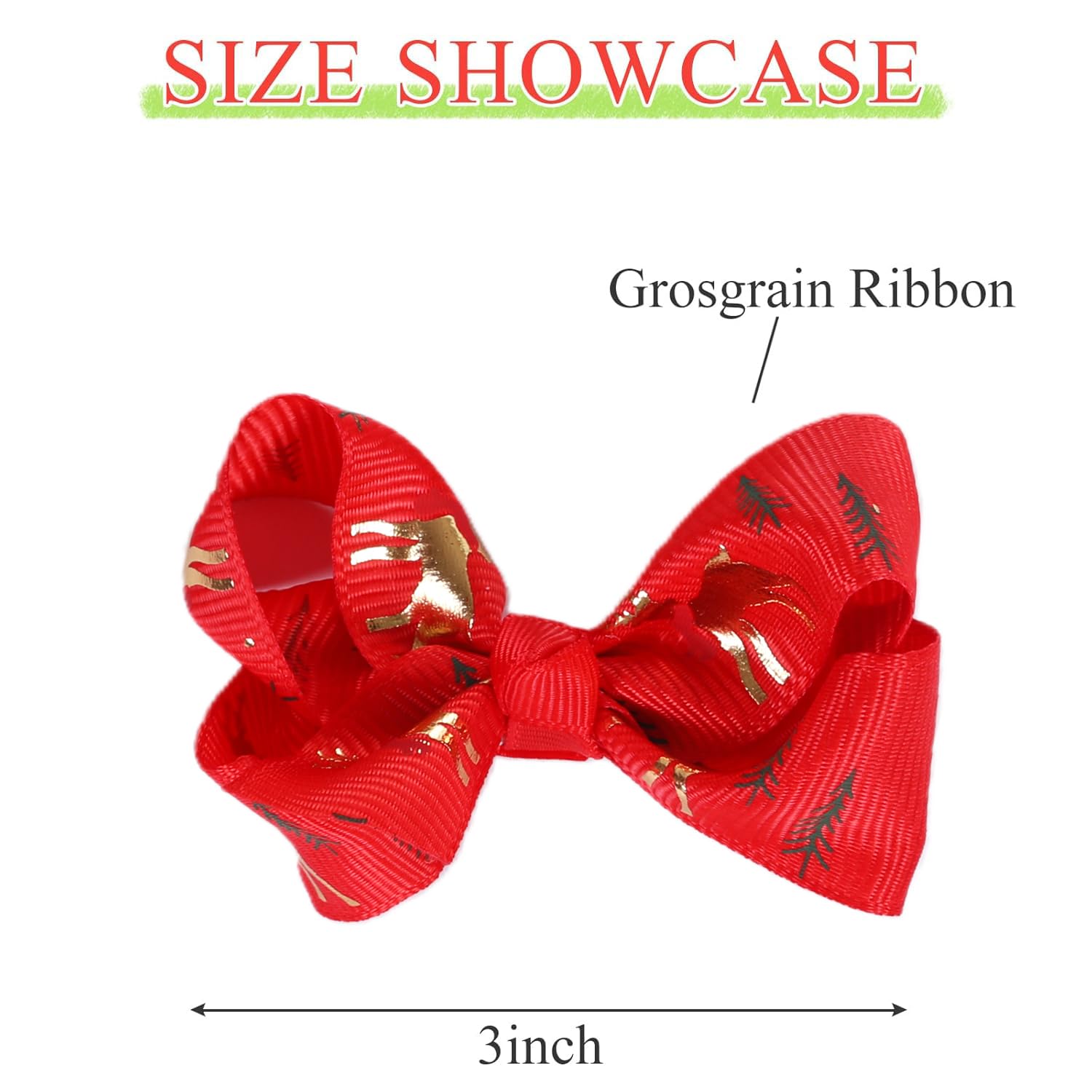 Clipband gift-ready red-gold bow complements outfits and holiday photo props.