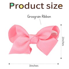 Clipband hair bows styled with a ponytail, adding a bright accessory for school