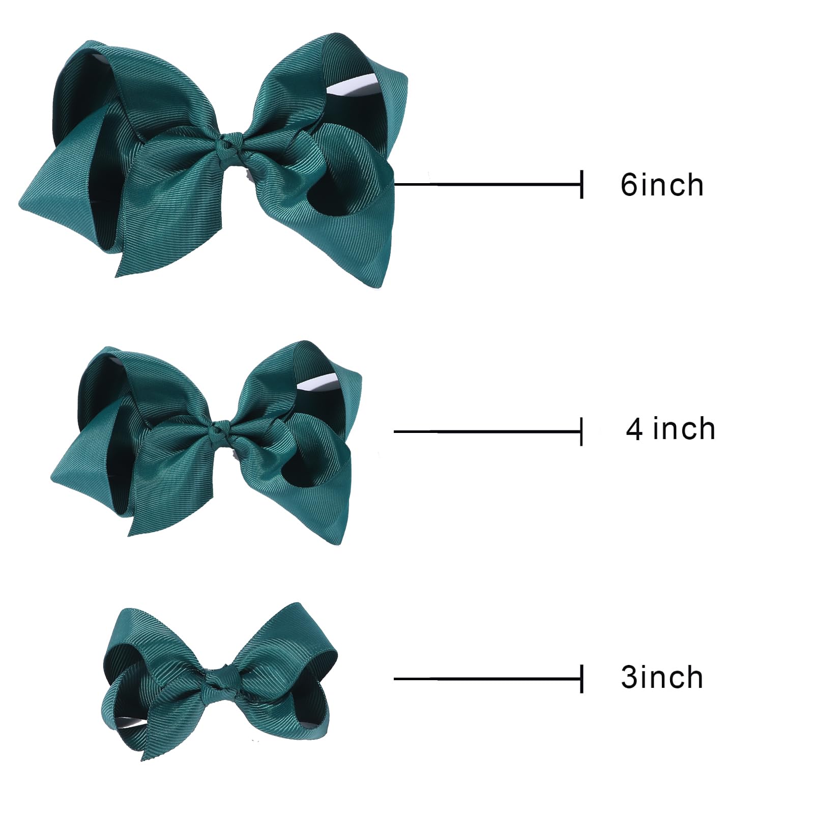 Clipband Hunter Green Bows styled on a child for a cute ponytail look.