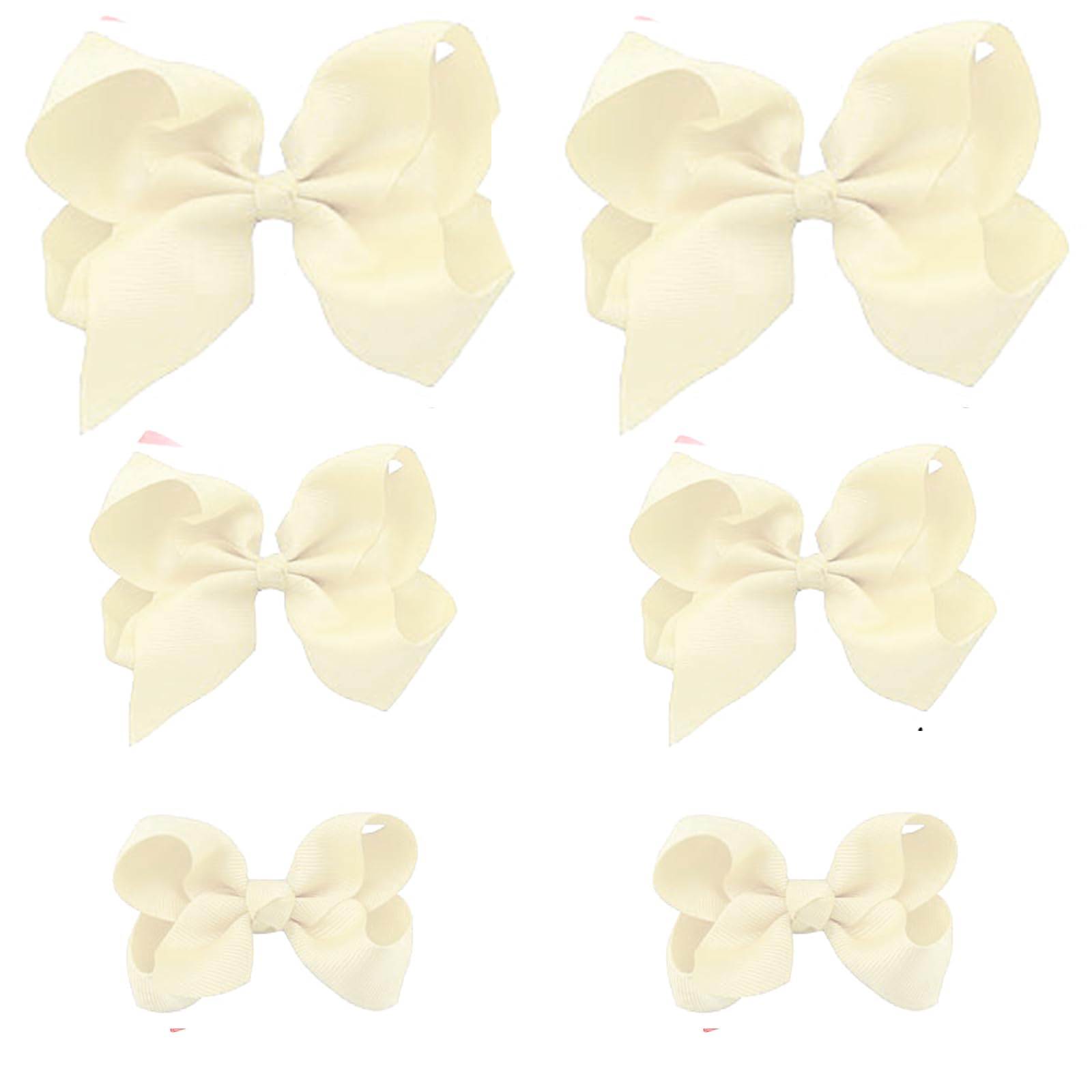 Clipband Ivory Bows 6-pack laid out for versatile daily styling.