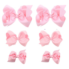Clipband light pink bows 6pcs package for vibrant daily outfits.