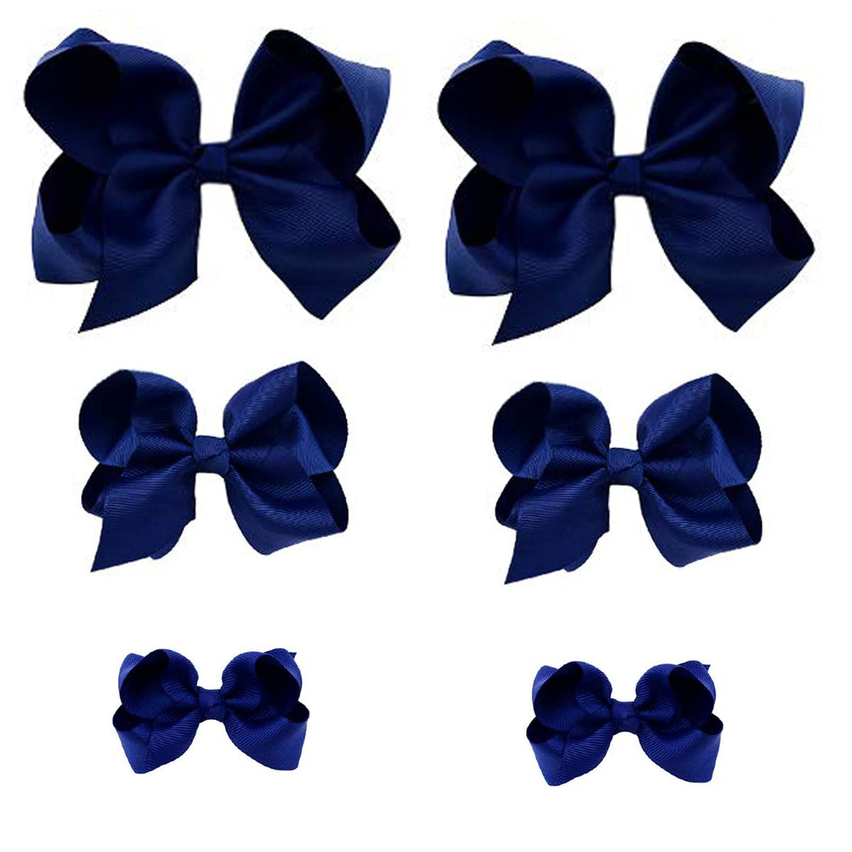 Clipband Navy Bows closeup highlights durable grosgrain texture for everyday style.