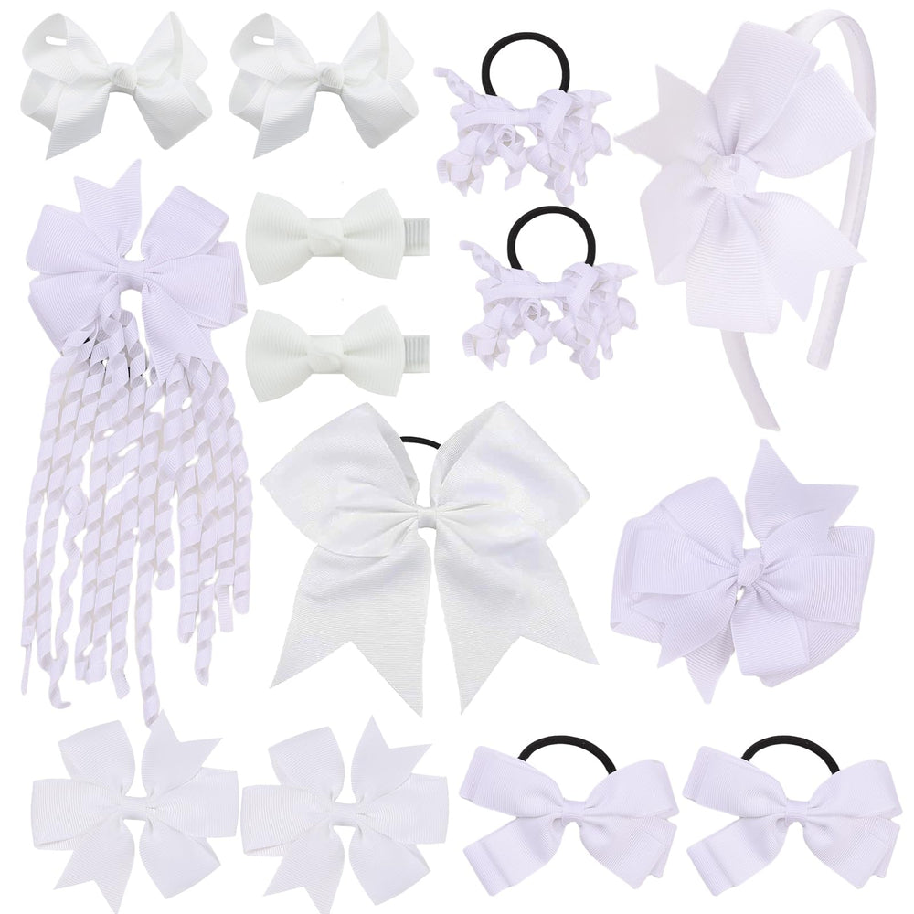 Clipband school hair accessories set 14 pcs white main image showcases versatile everyday styling.