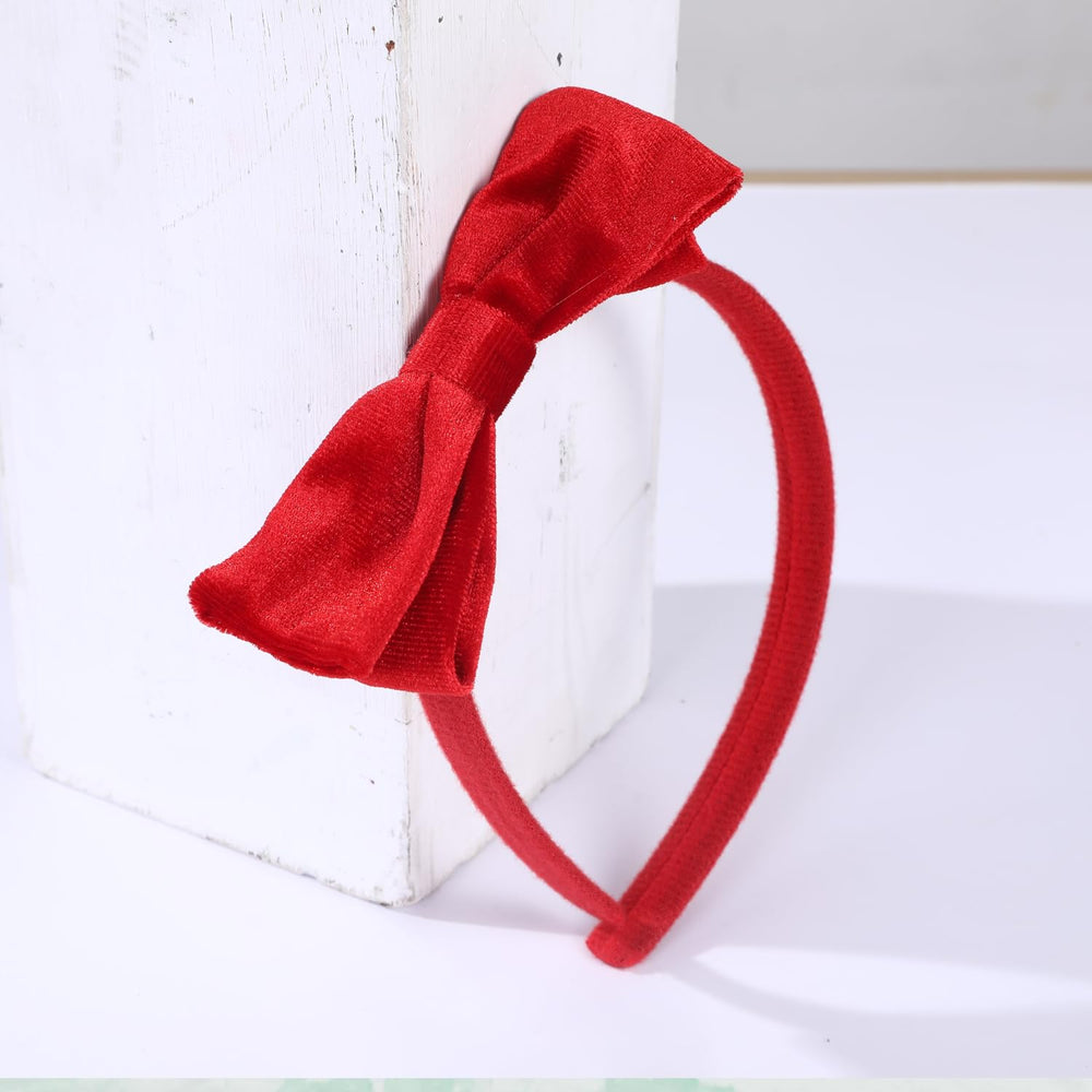 Clipband Velvet Bow Clip Right easy attachment and tidy style for toddlers