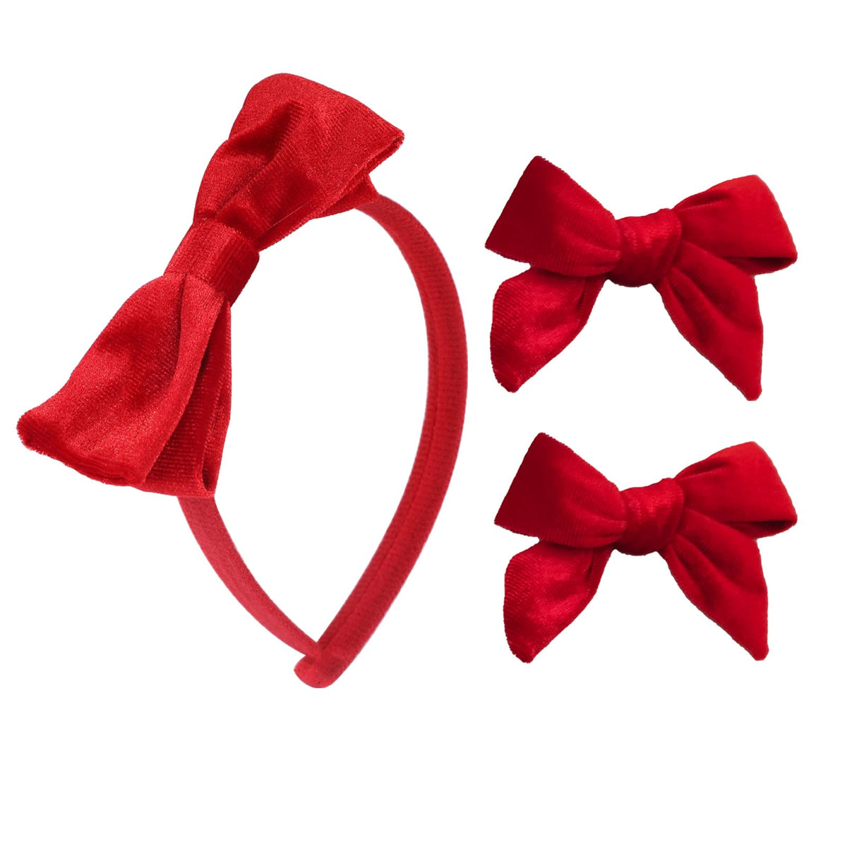 Clipband Velvet Bow Headband shows soft velvet and comfortable fit for kids