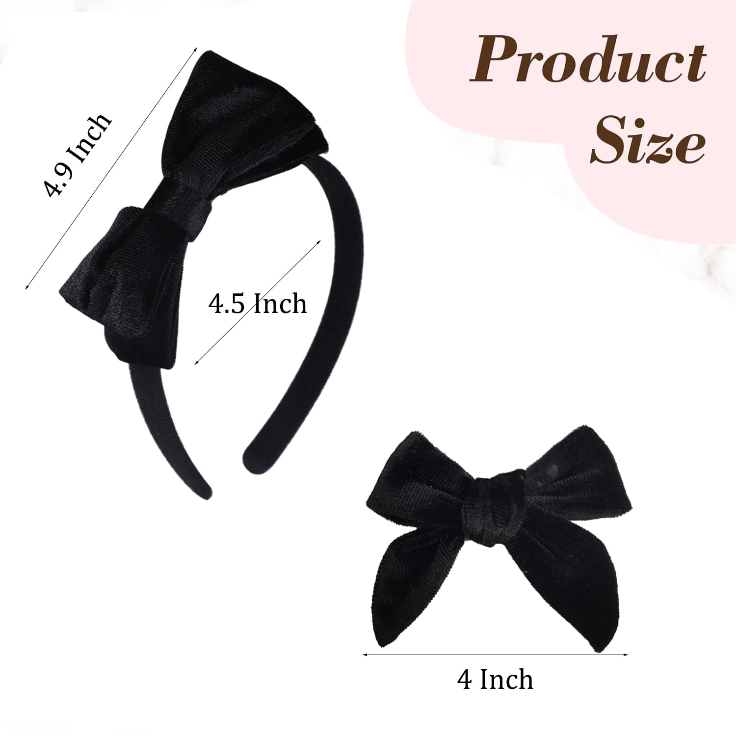 Clipband velvet bow set elevates everyday outfits and school looks.
