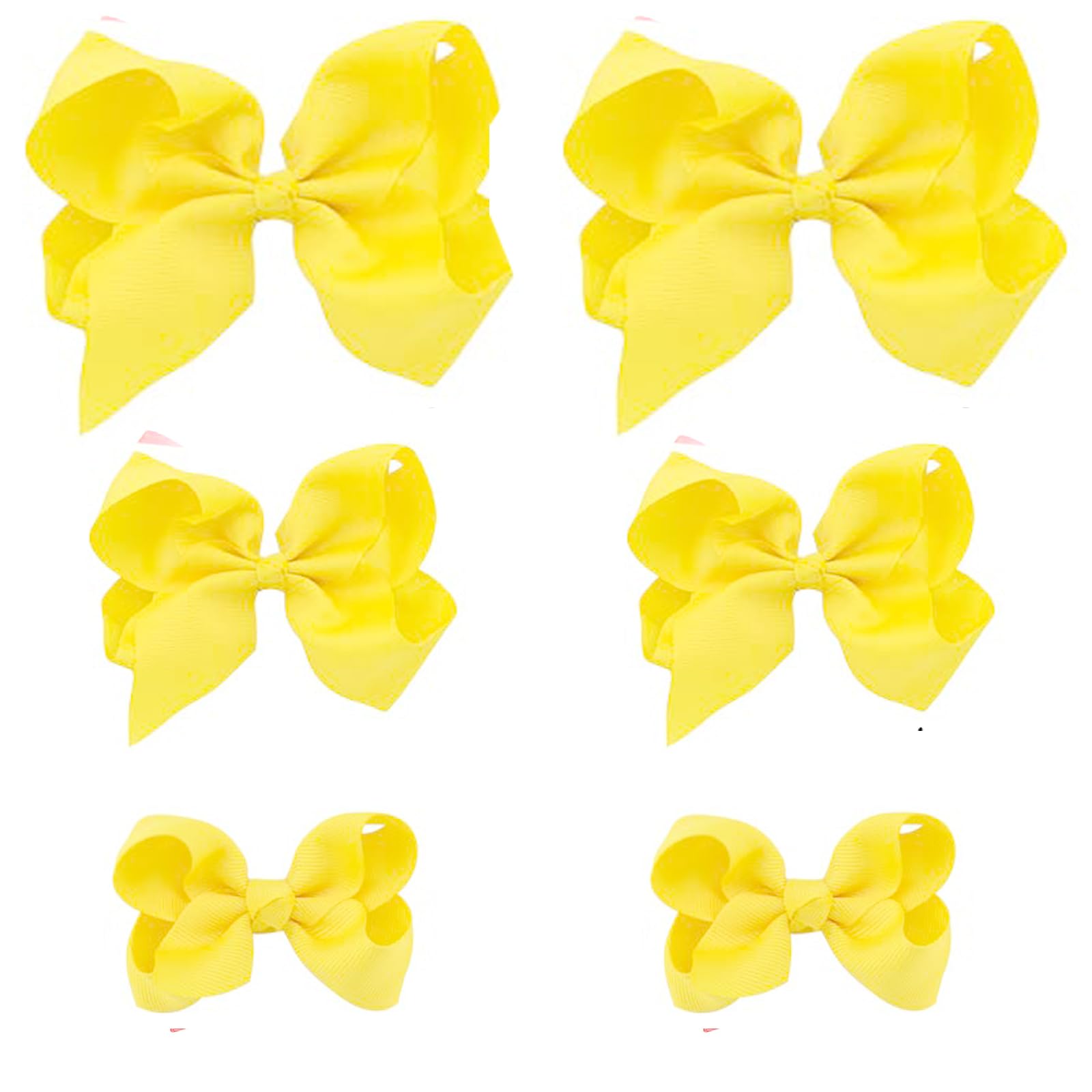 Clipband Yellow Bows 6-pack on white background for vibrant kids’ hairstyles.