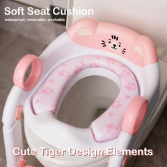 Clock King potty seat soft cushion adds comfortable seating for learning.