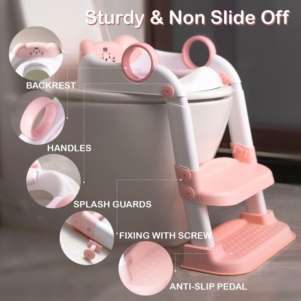 Clock King potty seat splash guard reduces mess during potty training.