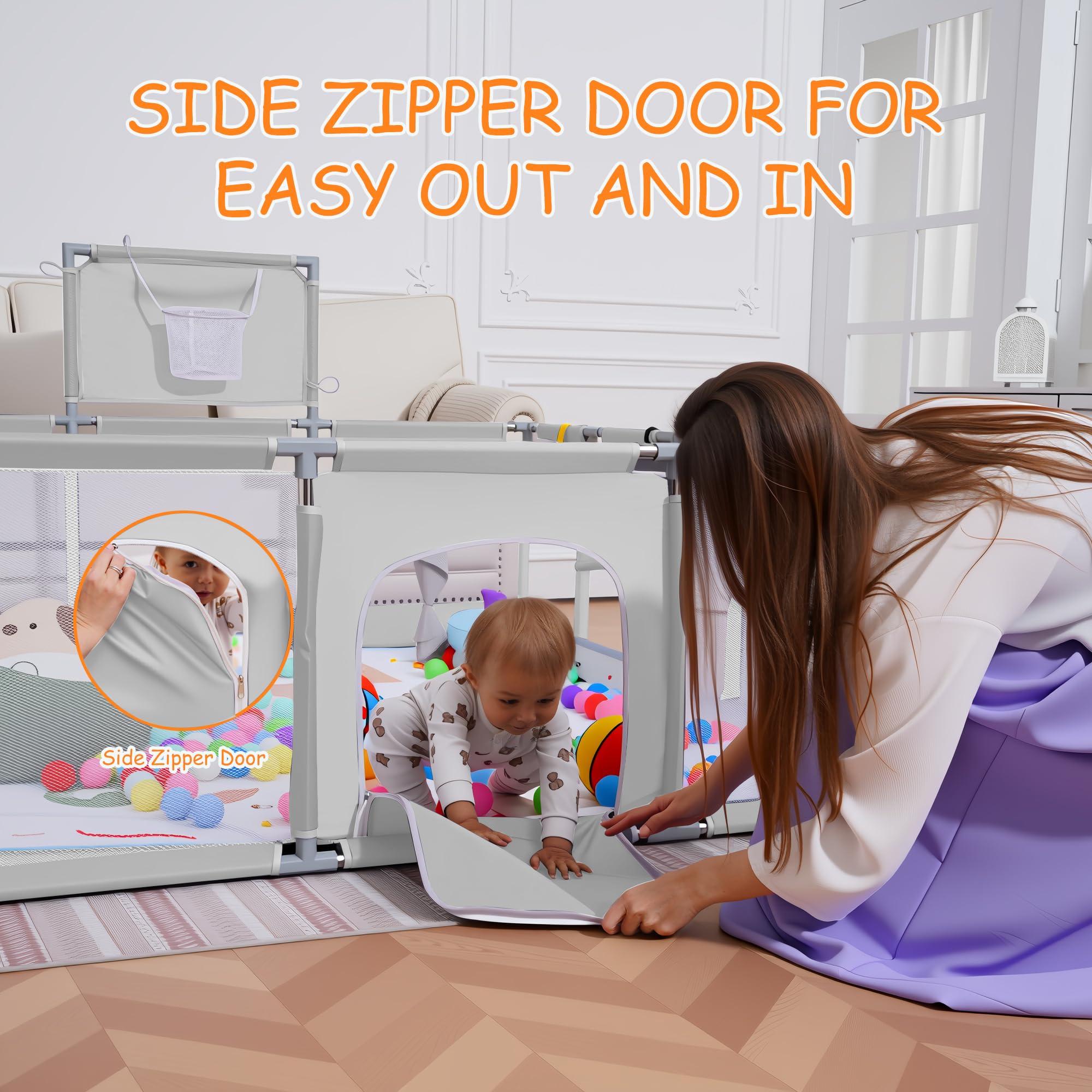 Clocly baby playpen indoor-outdoor setup supports versatile use in home and yard.