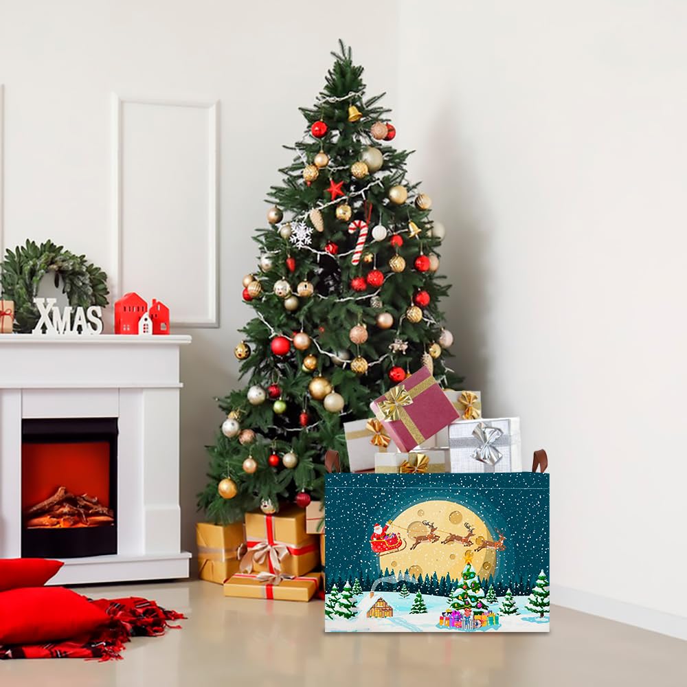 Clocor Christmas gift basket used as tidy storage and decorative display