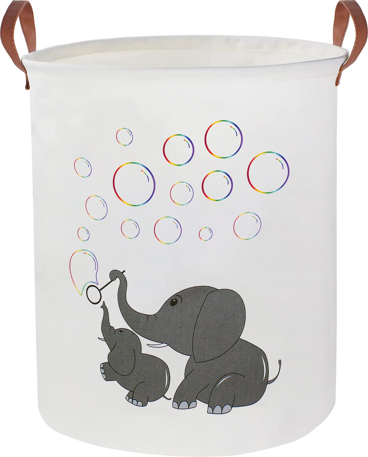 CLOCOR Elephant Laundry Basket front view showing spacious storage for toys and clothes