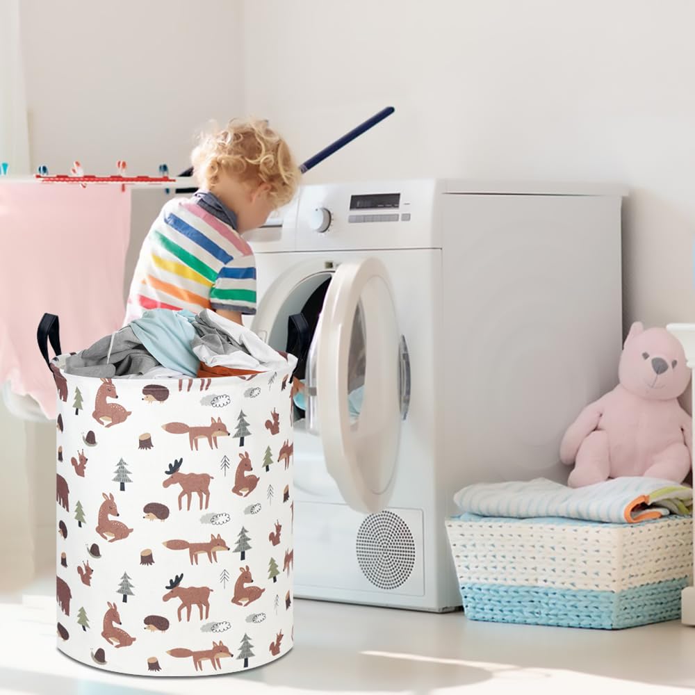 Clocor Kids Laundry Basket brown animal print decor-friendly storage for bedrooms.