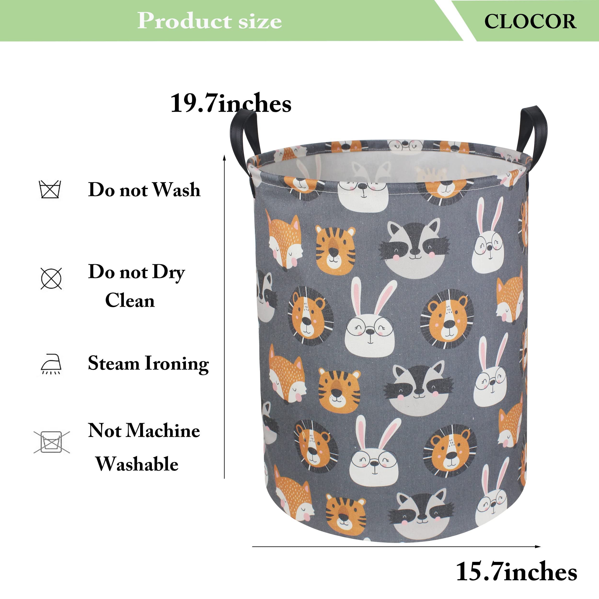 CLOCOR Kids Laundry Basket with strong handles for easy moving around the home.