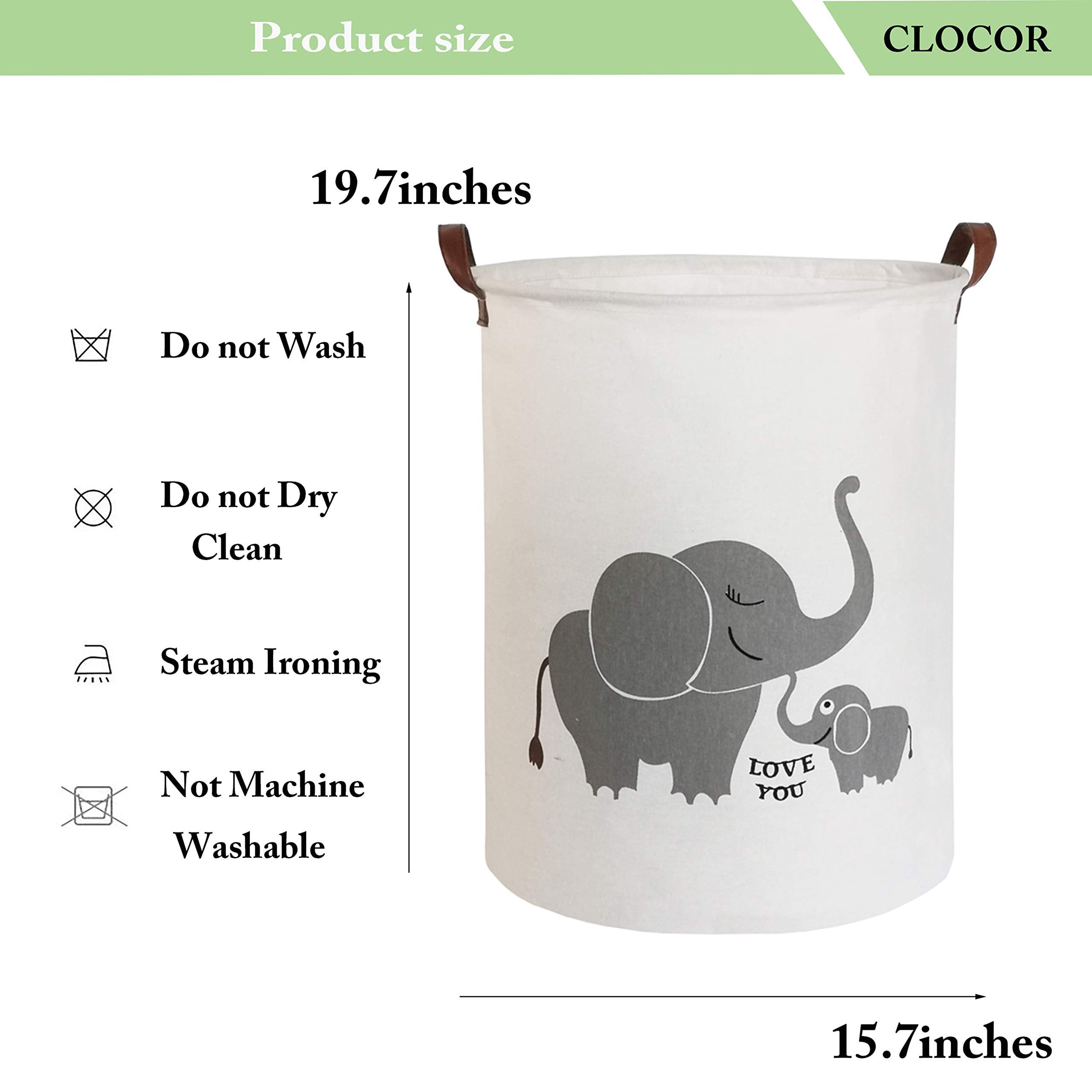 CLOCOR Love Elephant bin in a clutter-free space for toys and books.
