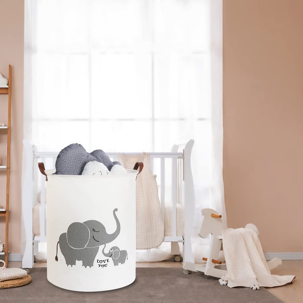 CLOCOR Love Elephant bin in use as toy storage in a child's room.