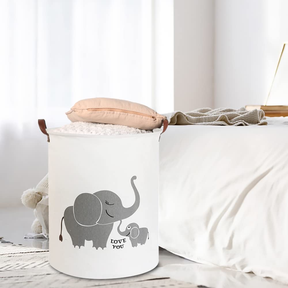 CLOCOR Love Elephant bin open reveals large capacity for toys or clothes.