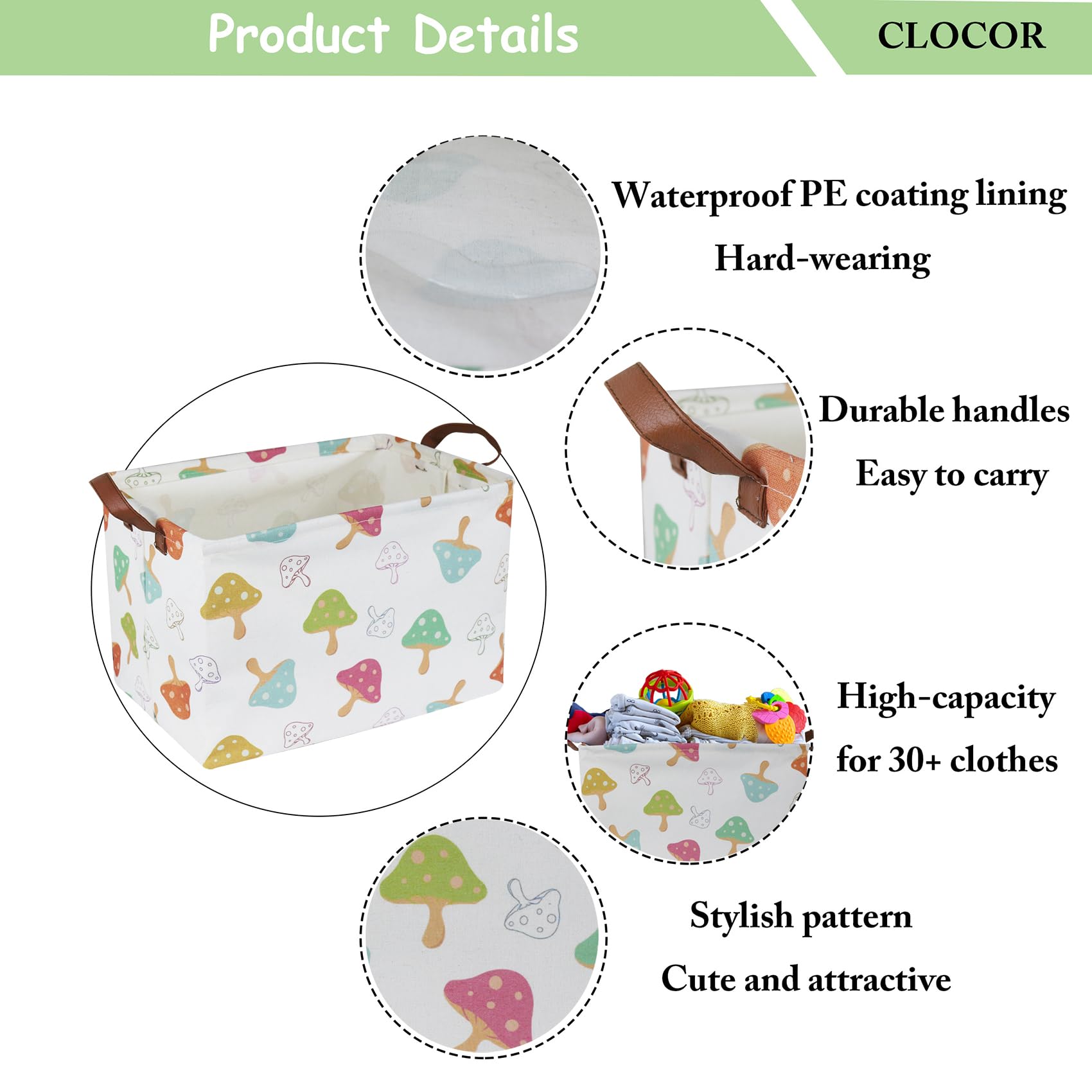 CLOCOR multi-purpose storage basket kitchen bathroom, keeps spaces tidy