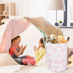 CLOCOR pink collapsible storage basket open for toys and books.