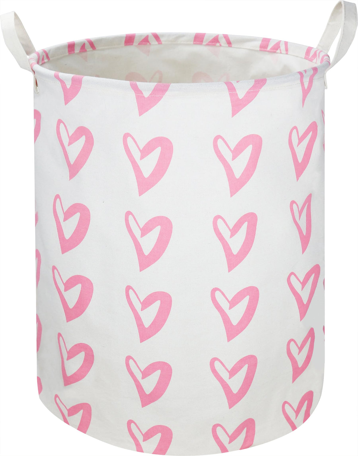 Clocor pink laundry basket with heart design for nursery décor and storage