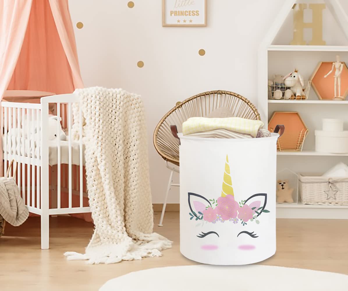 CLOCOR Pink Unicorn laundry basket collapsible for easy stowaway